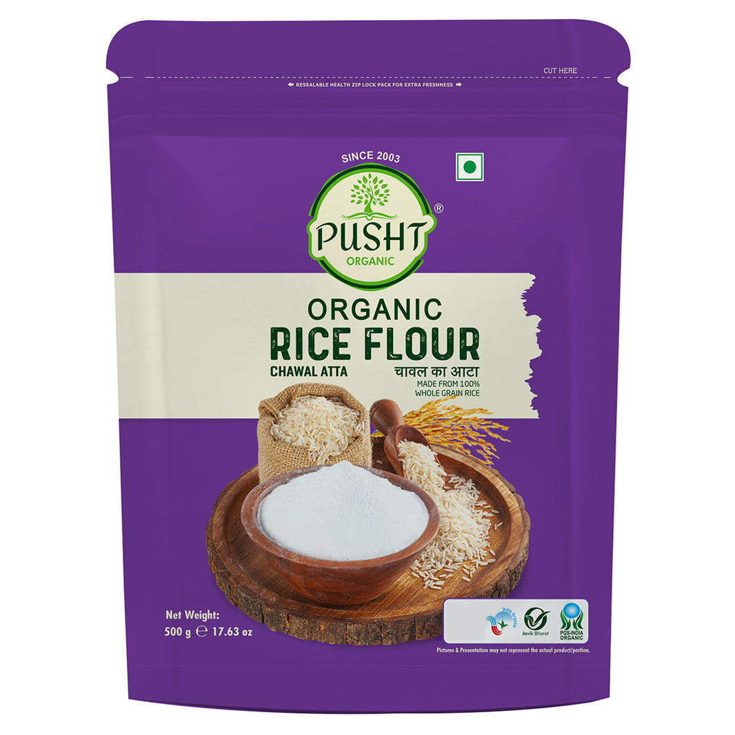 Organic Pusht RICE FLOUR 500 Gm
