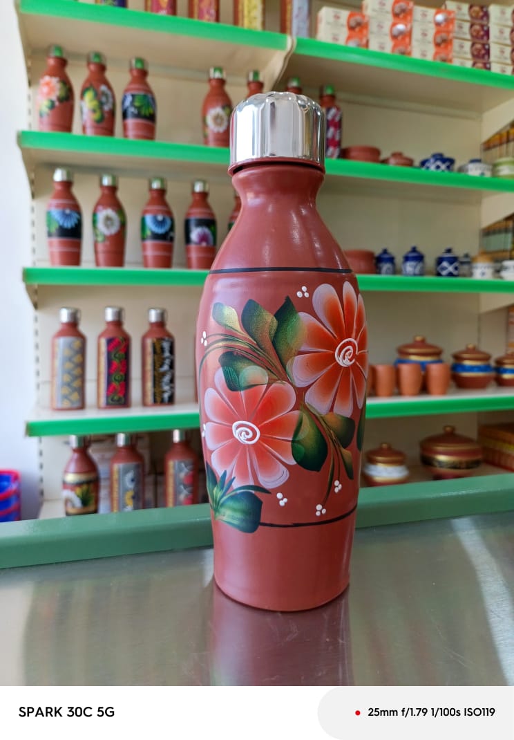 Clay Water Bottle- Prajapati Clay Art