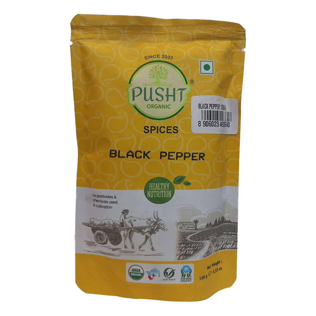 Organic Pusht Black Pepper 100 Gm