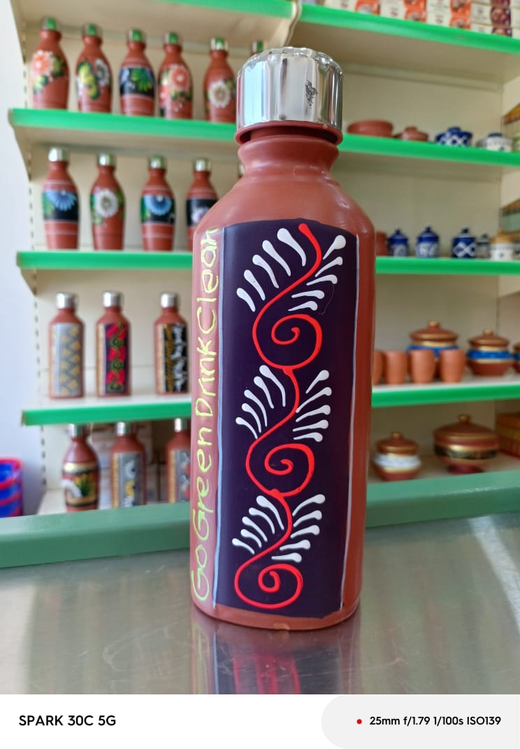 Clay Water Bottle- Prajapati Clay Art
